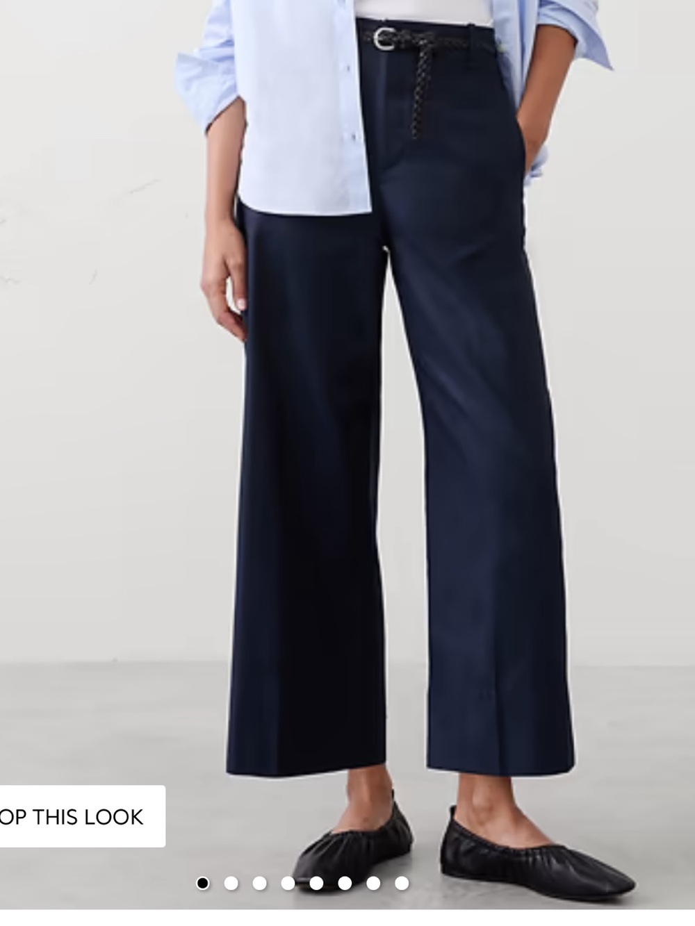 Banana Republic Women’s Navy Blue High Waist Wide-Leg Cropped Chino Pants NWT  6